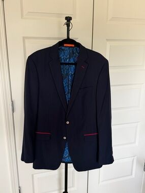 TALLIA Navy Sport Coat with Red Trim